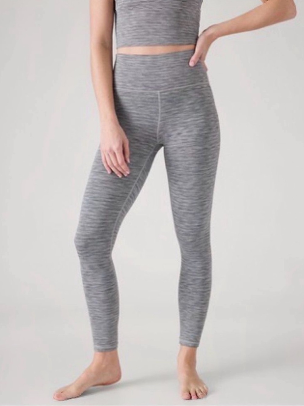 Athleta Transcend Textured 7/8 Tight — Space-Dye Grey S